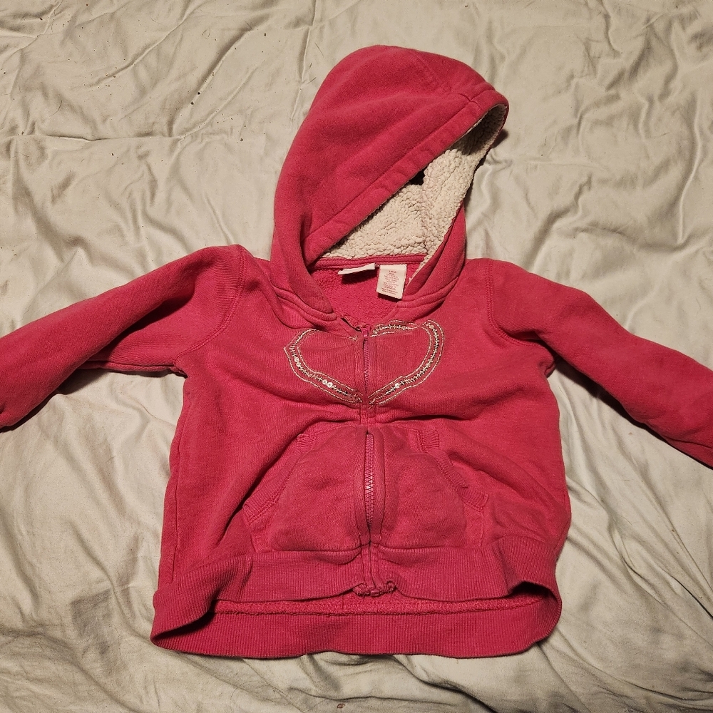 Sonoma Pink Kids Hoodie with Sherpa Lining